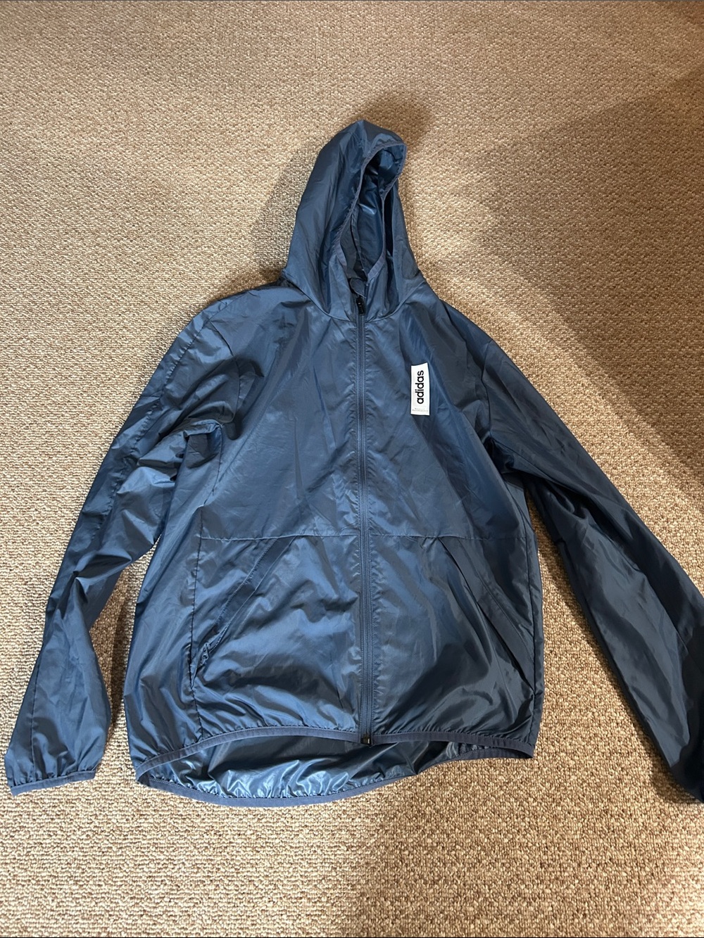 Blue Hooded Windbreaker Jacket